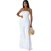Hose Jumpsuit Jumpsuit Hosen Hosen Casual Rückenfrei